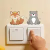 Fun-Kg212 Combinação de Animais Cartoon Pintados Girafa Hipopótamo Quarto Sala de Estar Interruptor Adesivo Decorativo Autoadesivo