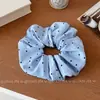 Goma de pelo coreana azul a rayas frescas para mujer, tacto de alta gama, diadema floral, temperamento simple, estilo perezoso, accesorios para el cabello