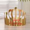 Chapéus de Aniversário, Chapéus Coroa para Bolo de Aniversário no Atacado, Chapéus de Desenho Animado para Crianças, Suprimentos de Festa de Papelão Dourado para Adultos