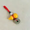 Madera de Durazno Calabaza Madera Maciza Dinero de los Cinco Emperadores Calabaza Llavero Colgante de Madera Colgante para Teléfono Móvil Colgante Portátil Hecho a Mano Colgante