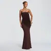 AliExpress Moda Feminina 2026 Outono Novo Cor Sólida Elegante Sem Alças Sem Mangas Franzido Patchwork de Renda Vestido