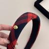 Diadema Retro Estilo Hong Kong Francés Borgoña Etiqueta Dorada Cuadros 2024 Nuevo Principios de Otoño Nicho Estilo Preppy Diadema para Lavado de Cara para Mujer