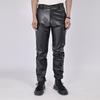 Pantalones de Cuero de Felpa de Terciopelo para Otoño e Invierno para Personas de Mediana Edad y Mayores, Puestos Callejeros de Motocicletas, Resistentes a Manchas, Impermeables al Aceite, Cortavientos, a Prueba de Humedad y Pantalones Largos de Cuero para Negocios