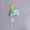 Decoração de Bolo Criativa Estilo Ins Nuvem Inserção Estrela Lua Longo Curto Nuvem Branca Bola de Pelo de Nuvem Inserção