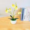 Plantas en Maceta Simuladas, Plantas en Maceta de Flores Falsas, Phalaenopsis Simulada Bonsái Pequeño, Flores de Flores Artificiales de Cinco Flores de Tres Puntas Impresas en 3D