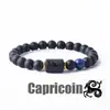Pulsera con Cuentas de Piedra Natural Zodiacal de Amazon Transfronteriza Doce Signos del Zodiaco Ojo de Tigre Piedra con Imagen Pulsera Venta al por Mayor