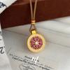 2025 Tienda de Oro Nueva Mismo Estilo Oro de Arena Vietnamita Nuevo Estilo Chino Diamante Girasol Brújula Colgante Giratorio Zirconia Colgante