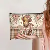 Bolsa de Cosméticos de Lona Impresa de Venta Caliente Transfronteriza para Mujer, Estuche para Lápices con Cremallera de Moda, Bolsa de Almacenamiento para Material Escolar de Estudiante, Bolsita al por Mayor