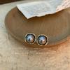 Pendientes pequeños y sencillos con diseño geométrico de perla gris para mujer, elegantes y a la moda, de alta calidad, combinables con todo.