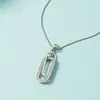 Sudadera Hip Hop Ovalada Larga Versátil Simple Collar de Doble Anillo para Mujer 21 Nuevo Otoño Invierno Cadena de Moda Accesorios