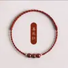Pulsera de Hilo Rojo con Cuentas de Cinabrio para la Buena Suerte, Arena Dorada Púrpura para Hombres y Mujeres, Pulsera Tejida Hecha a Mano para Protección y Bendiciones en el Año Zodiacal de Uno