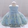 Vestido Infantil Europeu e Americano 2026 com Renda Floral, Roupa de Bebê, Vestido de Batismo Estilo Ins para Bebê de Um Ano, Vestido para Fotografia de Casamento