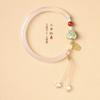 Pulsera original de calcita blanca hielo jade transparente hielo temperamento limpio mascota linda puede ajustar automáticamente la circunferencia de la mano atmósfera alta