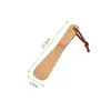Calzador de mango largo, compacto y fácil de usar para ponerse los zapatos, adecuado para personas mayores y mujeres embarazadas, herramienta portátil para levantar el zapato, calzador de bambú