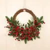 Decoración Navideña de Piña y Bayas del Fabricante Arreglo Bastón Navideño Creativo Bola de Navidad Adorno de Guirnalda de Vidrio Decoración Colgante