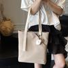 2025 Nueva Bolso Tote de Textura de Moda de Gran Capacidad Ligero Ropa de Trabajo Simple Estudiante Universitario Clase Bolso de Hombro de Color Puro