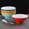 Tazón Roscado de Melamina para Fideos Especial para Restaurante de Fideos Mala Tang Chongqing Tazón Pequeño para Fideos Comercial Tazón para Sopa de Fideos Tazón Mixto para Fideos Tazón para Fideos de Tabla de Res