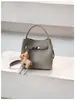 Elegante y con estilo bolso tipo cubo con estampado de lichi, bolso versátil para madre e hija para ir al trabajo, nuevo bolso de hombro y cruzado súper popular