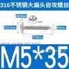 Tornillos Autorroscantes de Acero Inoxidable 316 de Cabeza Plana Grande, Cabeza Redonda, Ta Estándar de Guangdong, Tornillos para Madera de Cruz, Tornillos Autorroscantes de Cabeza de Paraguas