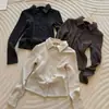 Camiseta Básica de Cachemira Vintage de Manga Larga para Mujer, Nuevo Diseño para Primavera y Otoño, Top de Punto de Color Sólido con Cuello Cardigan