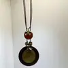 Novo Colar de Pena de Bronze Zen Chinês Estilo Étnico Boêmio Corrente Longa de Suéter em Camada Dupla Acessórios