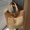 Bolso de Playa de Paja Bolso de Mano Tejido de Verano 2026 Nuevo Bolso Tote de Gran Capacidad Bolso de Hombro Grande de Moda Comercio Exterior