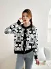 Moda Coreana Nova Estilo Primavera e Outono Transfronteiriço Suéter Inspirado em Chanel Top Jacquard Gola Redonda Jaqueta Cardigã Tricotado Feminino