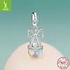 Pulsera DIY Original de Conejito de Pascua y Huevo Yinziyun con Cuentas de Plata S925 Coloridas y Vibrantes y Cuentas de Vidrio