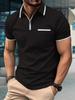Venta Caliente Transfronteriza Nuevo Verano Impresión Gradiente 3D Talla Grande Casual para Hombre Holgado Talla Europea Cremallera Polo Manga Corta