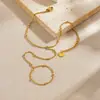 Pulseira de Corrente Fina da Moda para Uso Diário Estilo Coreano, Aço Inoxidável Banhado a Ouro com Espaçamento Fino de Contas, Pulseira de Pulso Estilosa