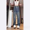 Pantalones vaqueros de pierna ancha para hombre, holgados y rectos, novedad de 2025, para chicos de High Street, pantalones de lámina para primavera y otoño.