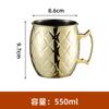 Copo de Cobre Martelado Transfronteiriço Copo Moscow Mule Bar Aço Inoxidável 304 Copo de Metal para Cocktail Copo Banhado a Cobre