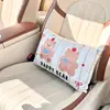 Cojín de coche con dibujos animados de lluvia azul, cojín universal transpirable para las cuatro estaciones, cojín de coche de verano con bonito gato.