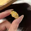 Anillo de Flor de Margarita con Dibujo de Alambre de Lujo Ligero Vintage de Alta Calidad Anillo de Dedo Exquisito All-match Estilo Corte con Diamantes Niche Elegante