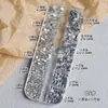 Arte de Uñas 12 Rejillas Decoraciones Mixtas Rectangulares Forma Especial Diamantes de Fondo Plano Super Brillantes Lujo Diamantes Redondos Pequeños Perla Blanco Apagado
