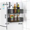 Prateleira de armazenamento lateral para geladeira de cozinha, montada na parede, multifuncional, multicamadas, para armazenar temperos e filme plástico