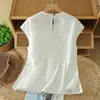 Foto Real de Top con Ribete de Encaje Silueta Adelgazante Juvenil Etéreo Disponible en Stock Camiseta sin Mangas para Mujer Tallas Grandes Artística Nueva de Verano