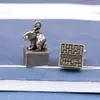 Chaveiro Selo Zodiacal Chinês de Latão Retro Pequenos Enfeites Pingente para Bolsa de Mão Barraca Presentes Criativos