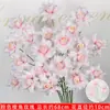 Rosas de Creme Simuladas de 3 Cabeças, Decoração de Fundo para Casamento, Arranjo de Flores para Guia de Estrada, Flores de Seda Estilo Europeu para Casamento, Flores Artificiais