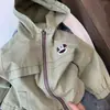 Alta calidad~Chaqueta con capucha de manga larga y cremallera suave de otoño para niños, Abrigo elegante de primavera-otoño para niños, Top para bebé