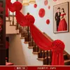 Conjunto de Decoração de Quarto de Casamento Flor Vermelha Grande Corrimão da Escada Hortênsia Casamento Decoração de Casa Rural Suprimentos para Latte Art
