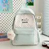 Mochila para Mujer Estilo Universitario Harajuku Japonés Simple Versátil Bloques de Color Estudiante Bolsa Escolar para Mujer Viaje Ligera Mochila de Moda
