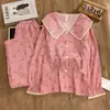 Fábrica de Origem Outono Novo Cardigã Estampado Manga Longa Pijama para Meninas Conjunto de Roupas de Casa Moderno e Fofo