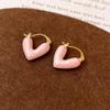 Real Gold Galvanled Drop Oil Love Ear Buckle japonês e coreano doce delicado brincos moda luz luxo internet celebridade brincos atacado