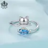 Conjunto de Brincos e Anel Aberto de Gatinho Comendo Peixe Original Aiful, Banhado a Cobre com Platina, Brincos Adoráveis de Gatinho