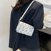 Bolsa Quadrada Pequena Personalizada Estilo Coreano Nova Moda 2025 Estampa de Laço Estilo Estrangeiro Linda Bolsa de Ombro Transversal para Mulheres