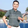 Camiseta de verano para papá Camisa POLO de manga corta para hombre de mediana edad y mayor chaqueta de manga media para abuelo venta al por mayor para hombre