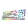 Teclado Mecánico para Gaming con Cable de Doble Modo, Tacto Silencioso, Retroiluminación RGB, Compacto y Portátil 75% con Iluminación RGB Mixta, Tendencia Gaming