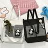 Bolsa de Hombro para Estudiante Bolsa de Lona Literaria Ins para Mujer Versión Coreana Versátil Bolso de Hombro Cruzado Harajuku Correa de Hombro Desmontable Mochila