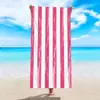 Toalha de Praia Listrada Simples Amazon Microfibra Absorvente Toalha de Banho de Praia Toalha de Praia Listrada Transfronteiriça Personalização